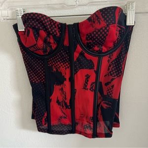 red/black corset top